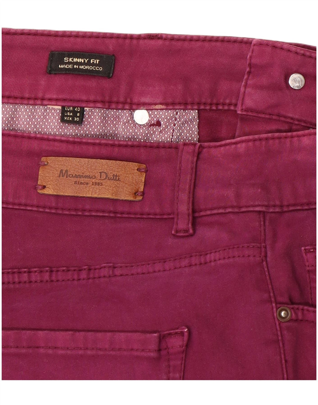 Massimo Dutti Jean skinny pour femme EU 40 Medium W30 L30 Violet