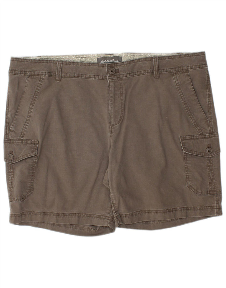 Eddie Bauer Short cargo pour femme US 18 2XL W40 Gris Coton
