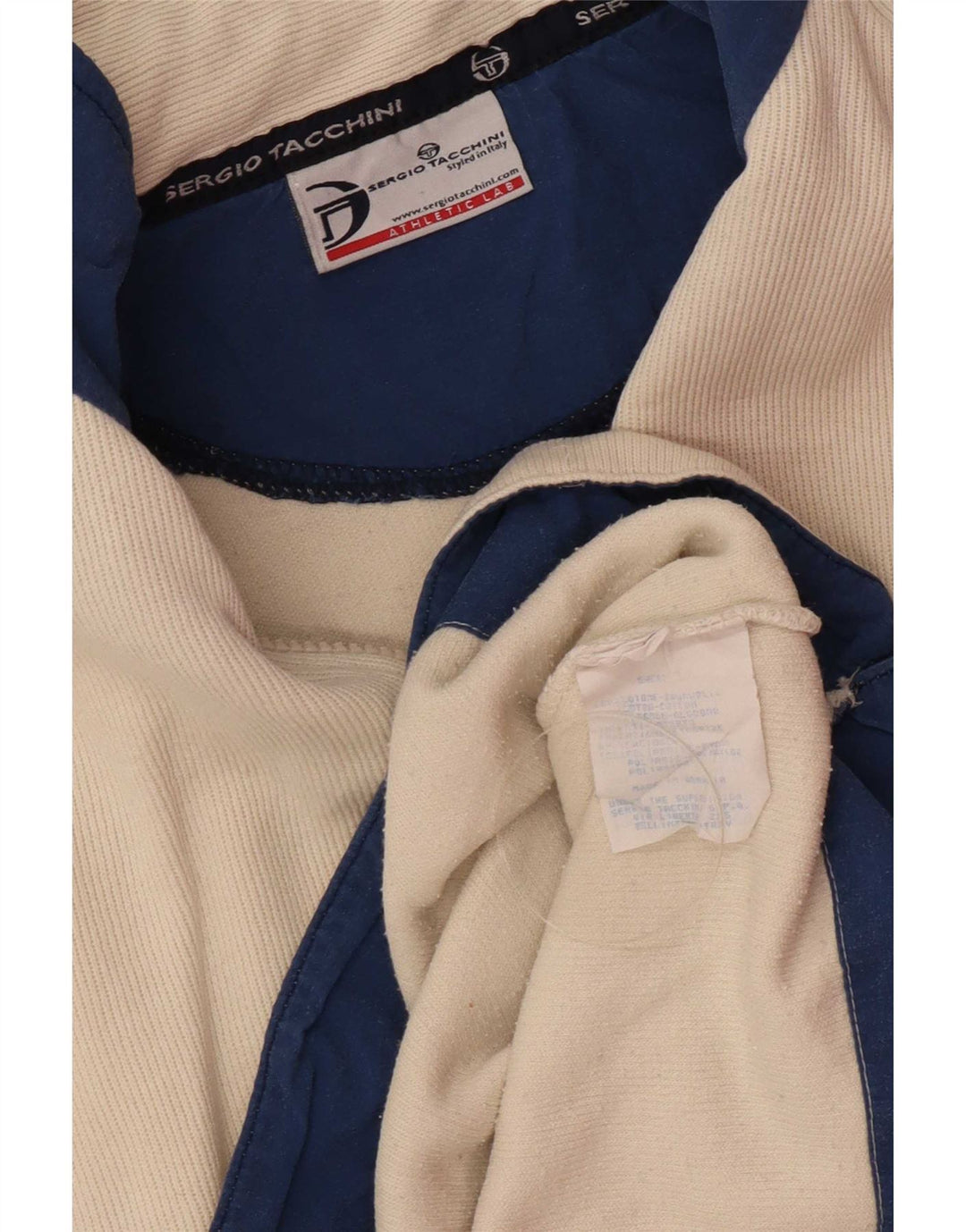 Sergio Tacchini Haut à col zippé et manches longues pour homme en coton beige moyen