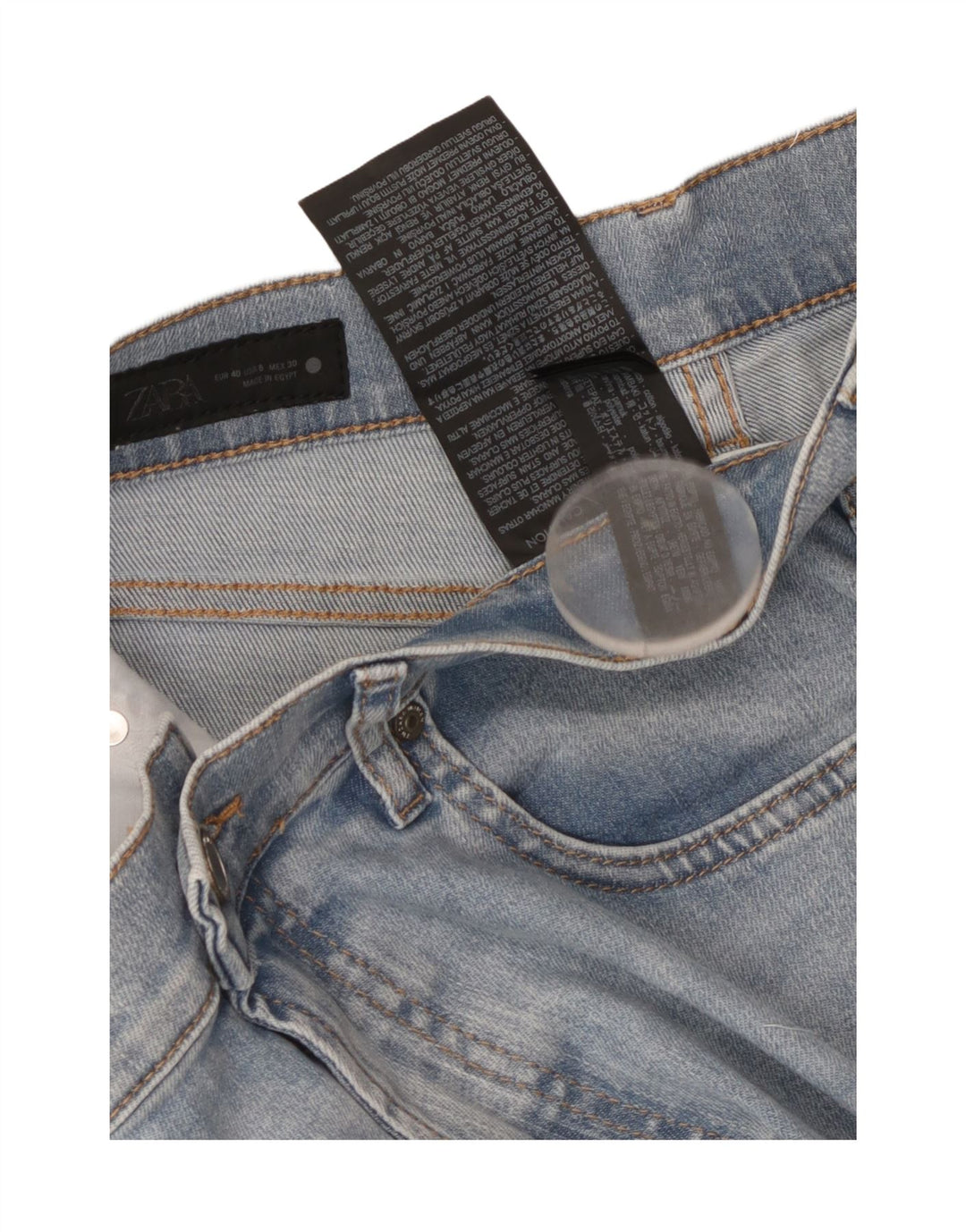 Jean droit femme ZARA EU 40 moyen W30 L26 coton bleu