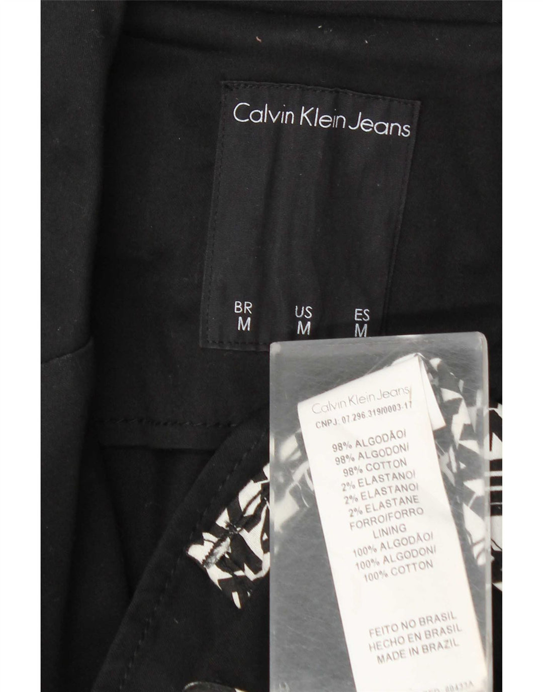 Calvin Klein Jeans Veste blazer à 2 boutons pour homme UK 38 en coton noir moyen