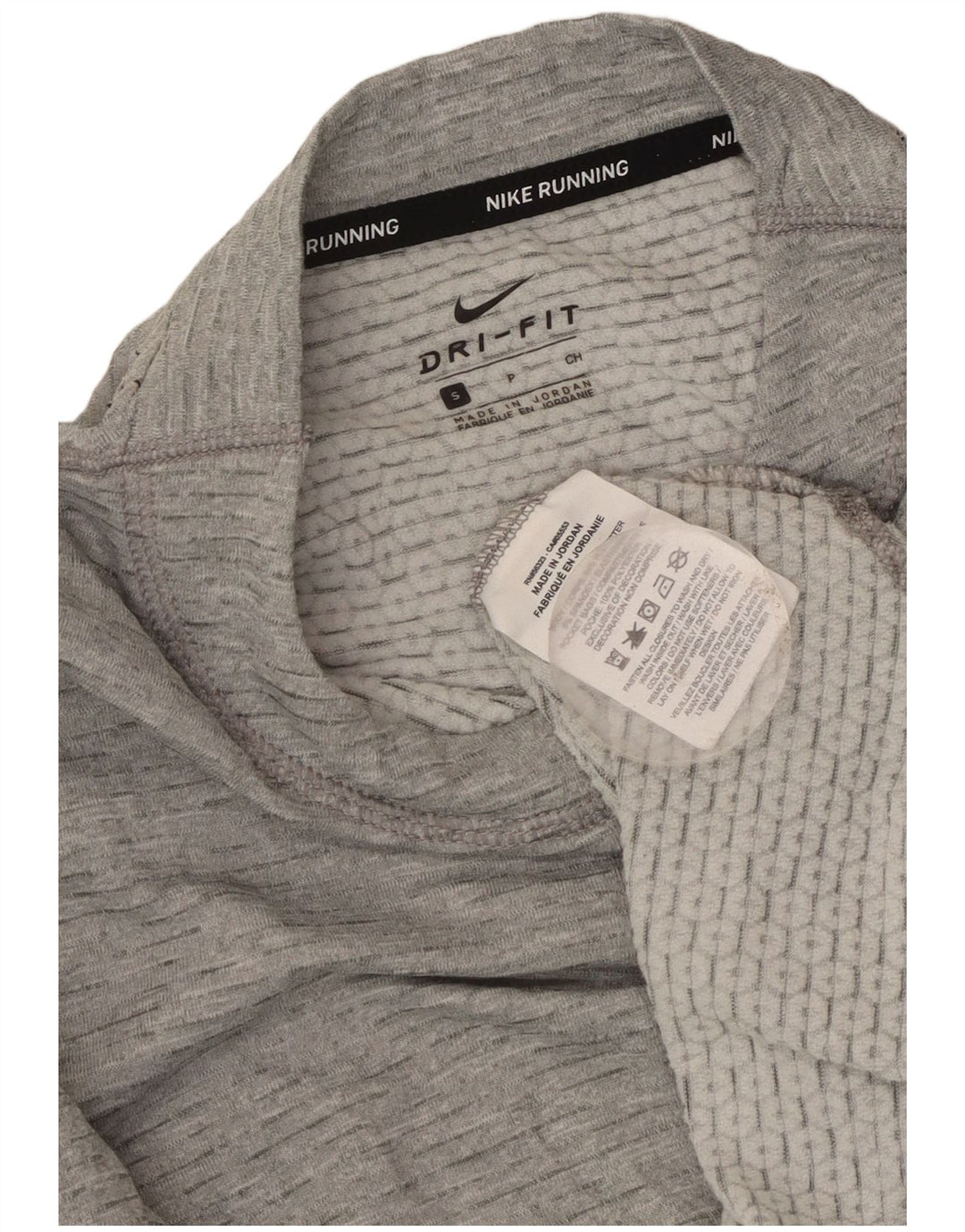 Nike Haut surdimensionné Dri Fit à manches longues pour femme UK 10 Petit Gris Moucheté