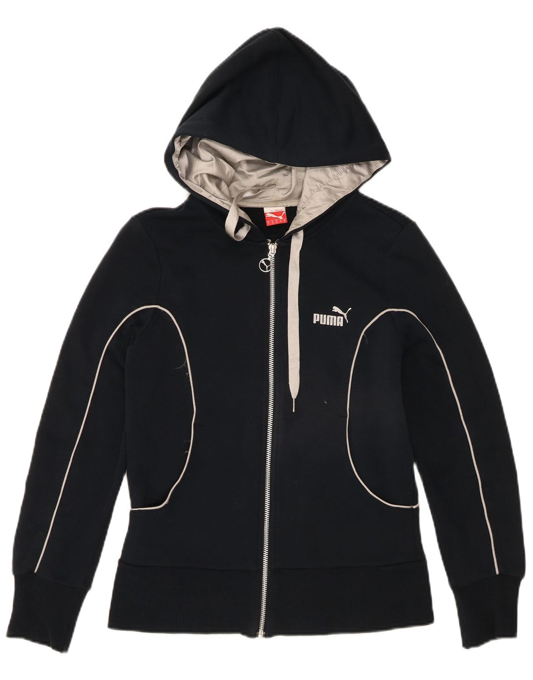 Puma Pull à capuche zippé pour femme UK 10 Small Bleu marine