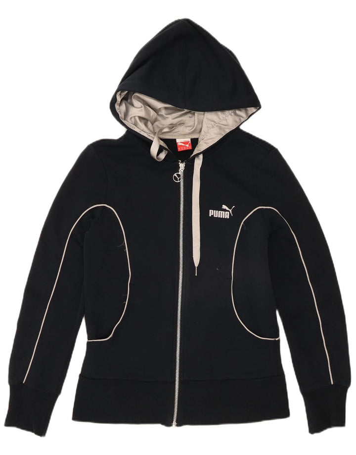 Puma Pull à capuche zippé pour femme UK 10 Small Bleu marine