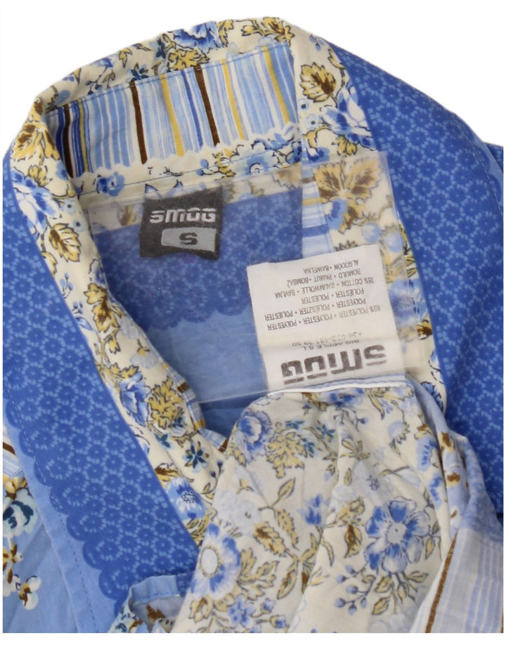 SMOG Chemise Homme Petit Bleu Floral Polyester