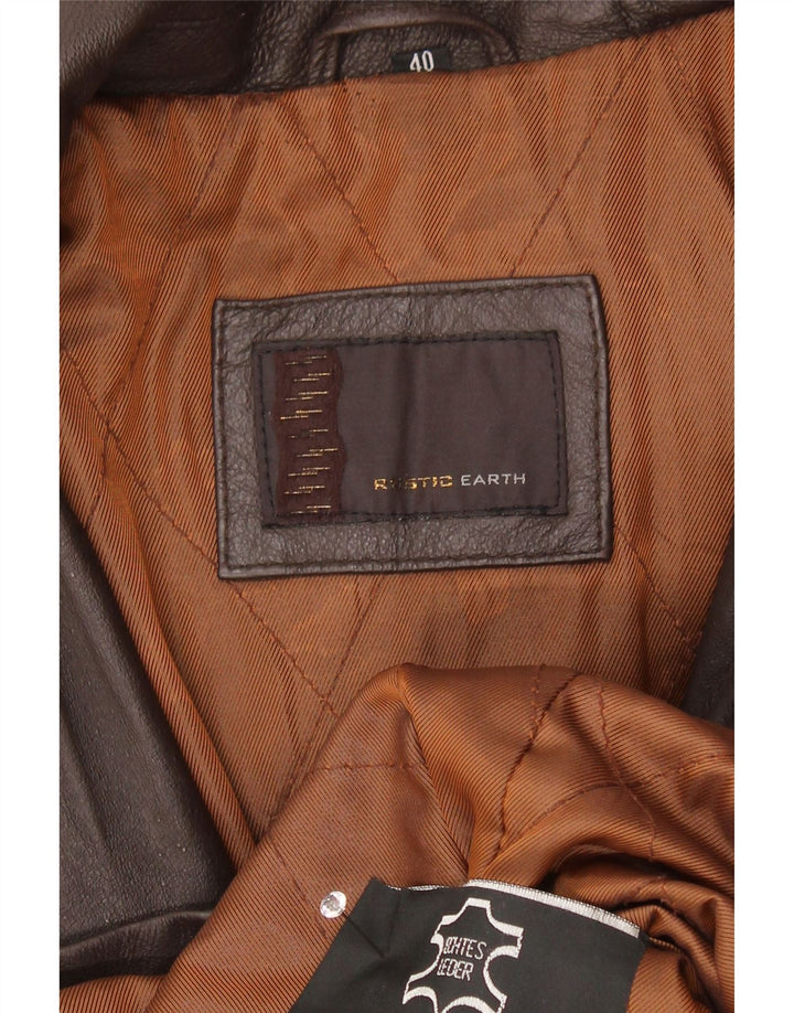 veste en cuir homme vintage UK 40 Grand cuir brun