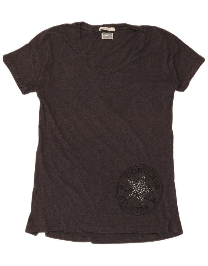 CONVERSE T-shirt graphique pour femme UK 14 Large Gris Coton