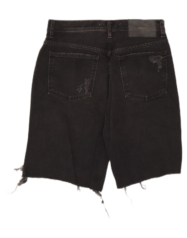 Zara Short en jean vieilli pour homme EU 38 Small W30 Noir