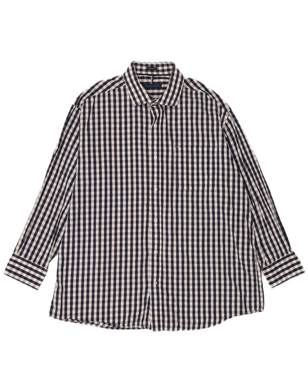 Tommy Hilfiger Chemise coupe régulière pour homme Taille 17 1/2 XL Bleu marine Vichy
