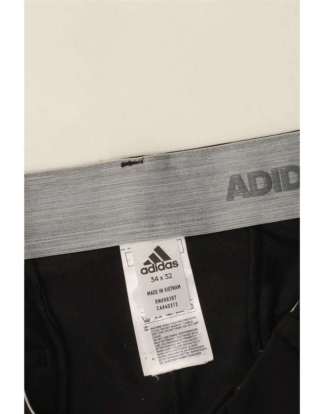 Adidas Pantalon Chino Droit Homme W34 L32 Noir Polyester