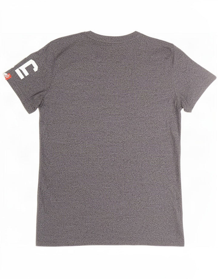 Superdry T-Shirt Graphique Homme Gris Moyen Moucheté Coton