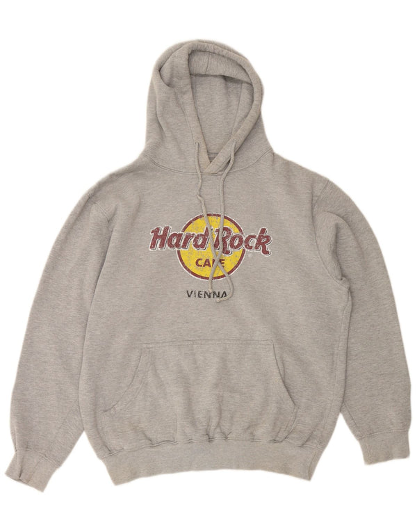 HARD ROCK CAFE Pull à capuche graphique Vienna pour femme UK 16 Grand coton gris