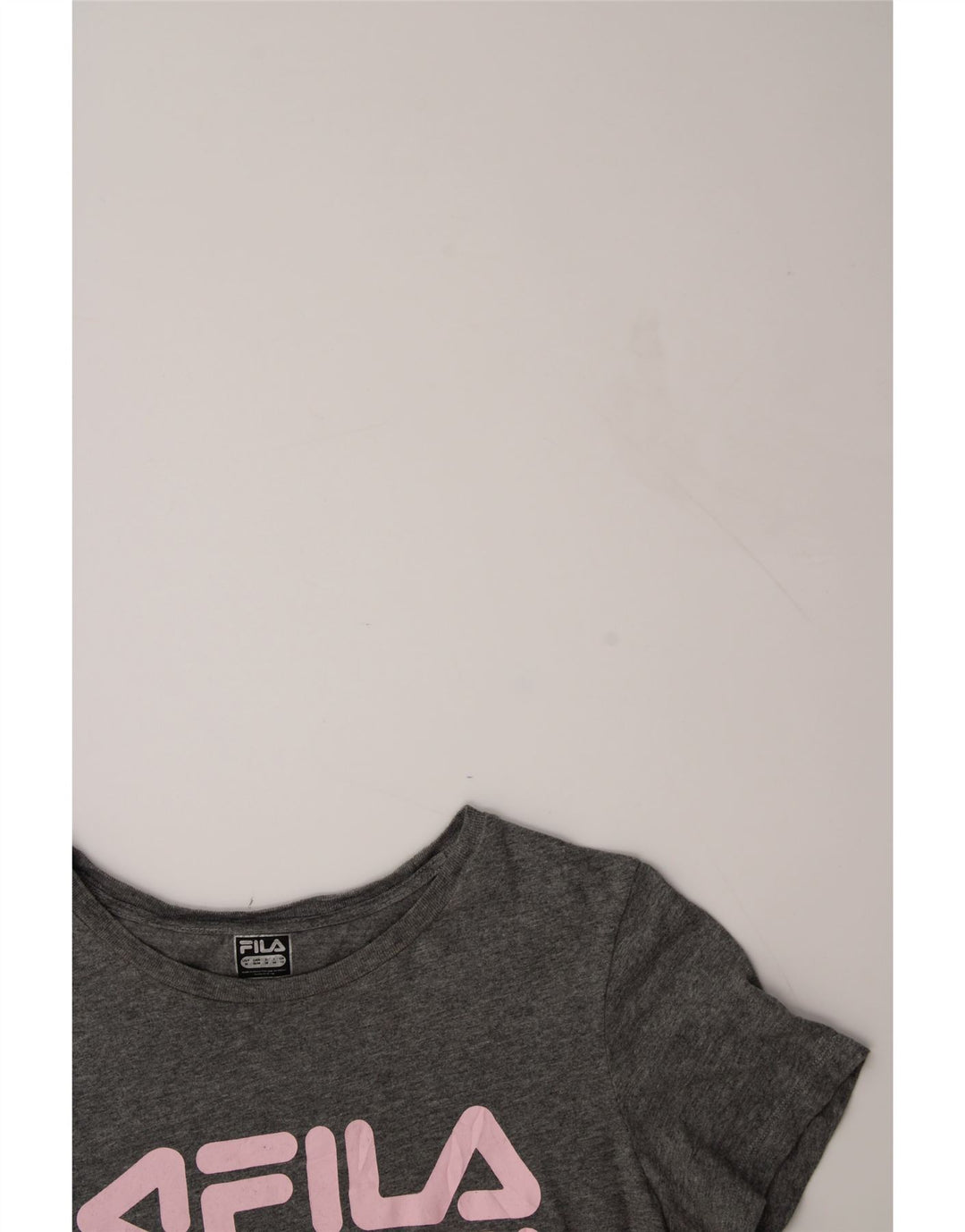 FILA Womens Graphic T-Shirt Top UK 12 Medium Grey Cotton Vintage Fila and Second-Hand Fila from Messina Hembry 