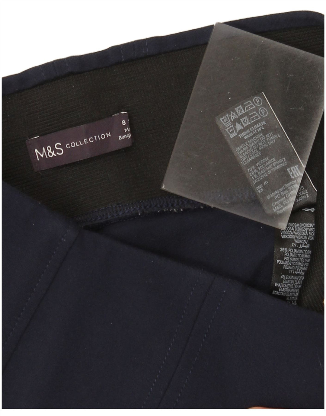 Marks & Spencer Leggings Femme UK 8 Small Bleu Marine Viscose