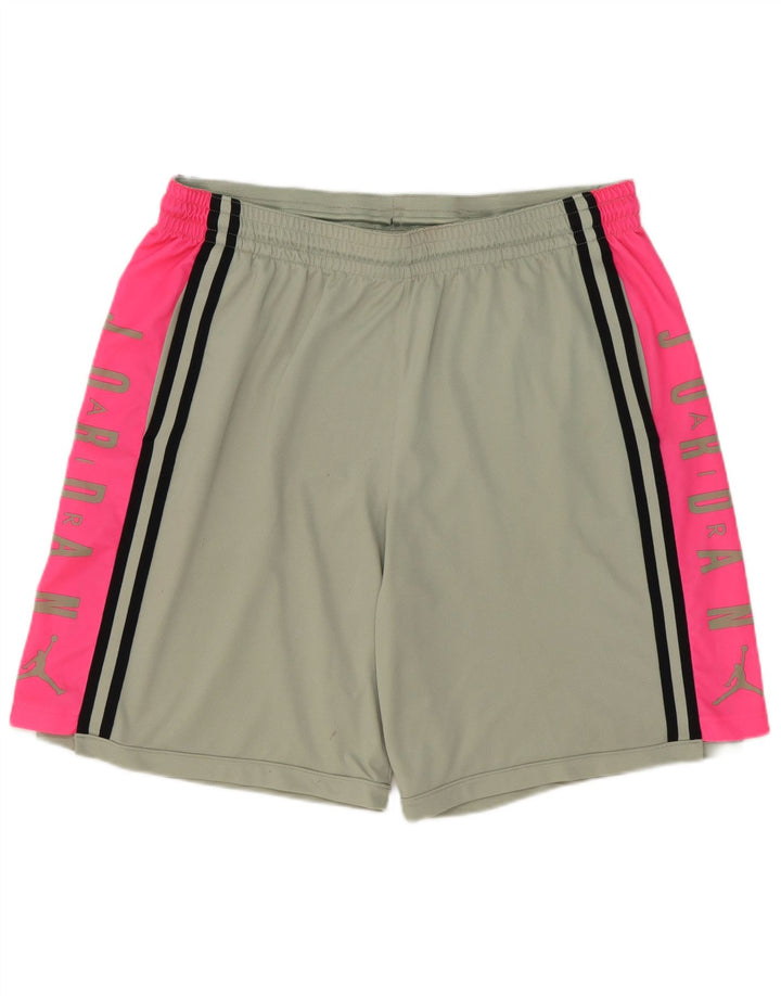 Jordan Short de sport graphique pour homme 2XL Gris Colorblock Polyester