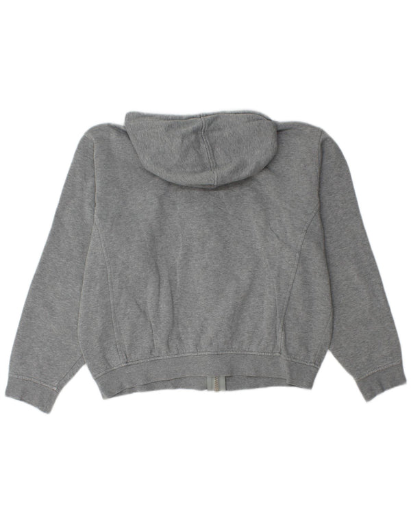Fila Femmes Surdimensionné Crop Zip Sweat À Capuche UK 16 Grand Gris Moucheté