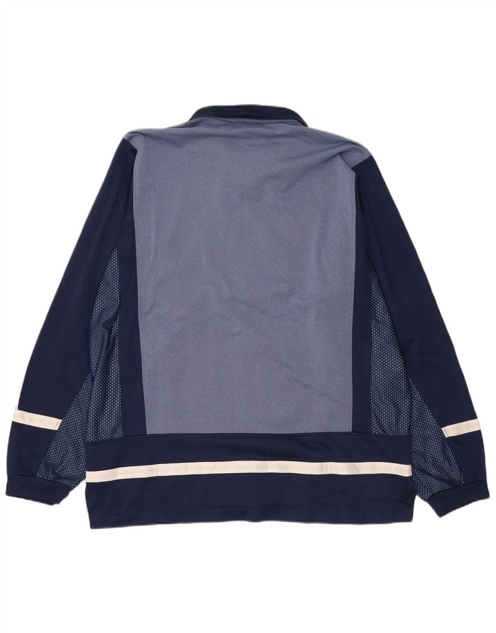 ASICS Veste de survêtement graphique pour hommes, grand, bleu marine, colour block