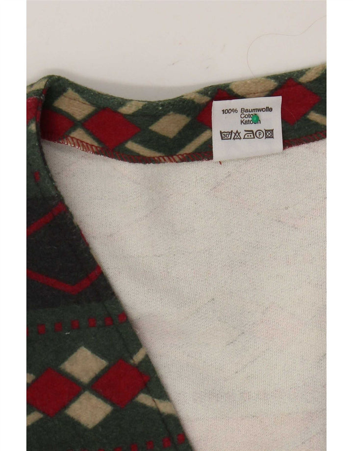 gilet homme vintage grand coton géométrique multicolore