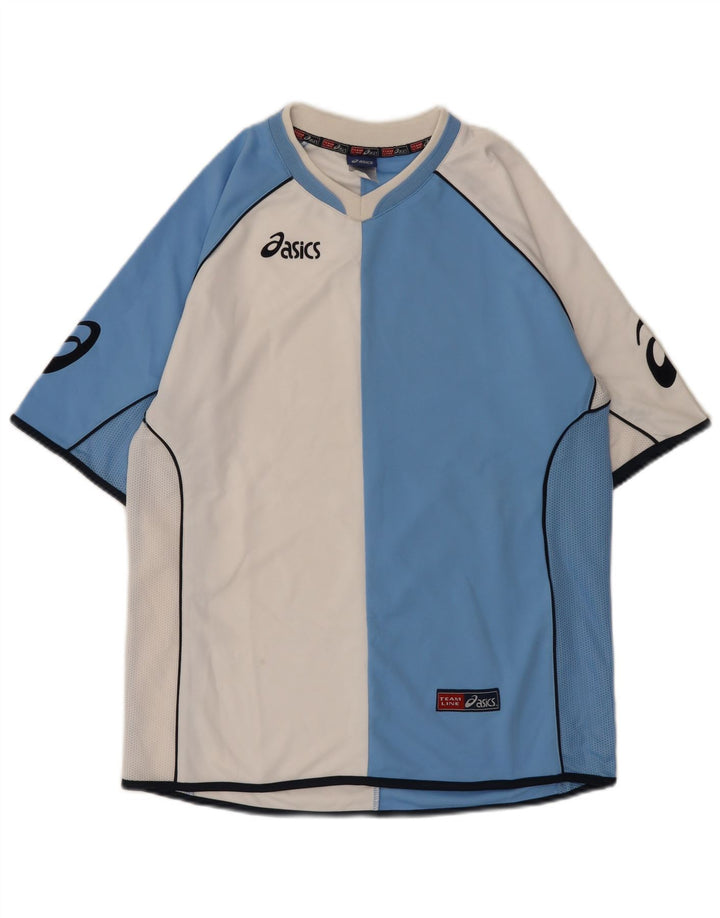 Asics T-Shirt Graphique Homme Blanc Moyen Polyester Colorblock