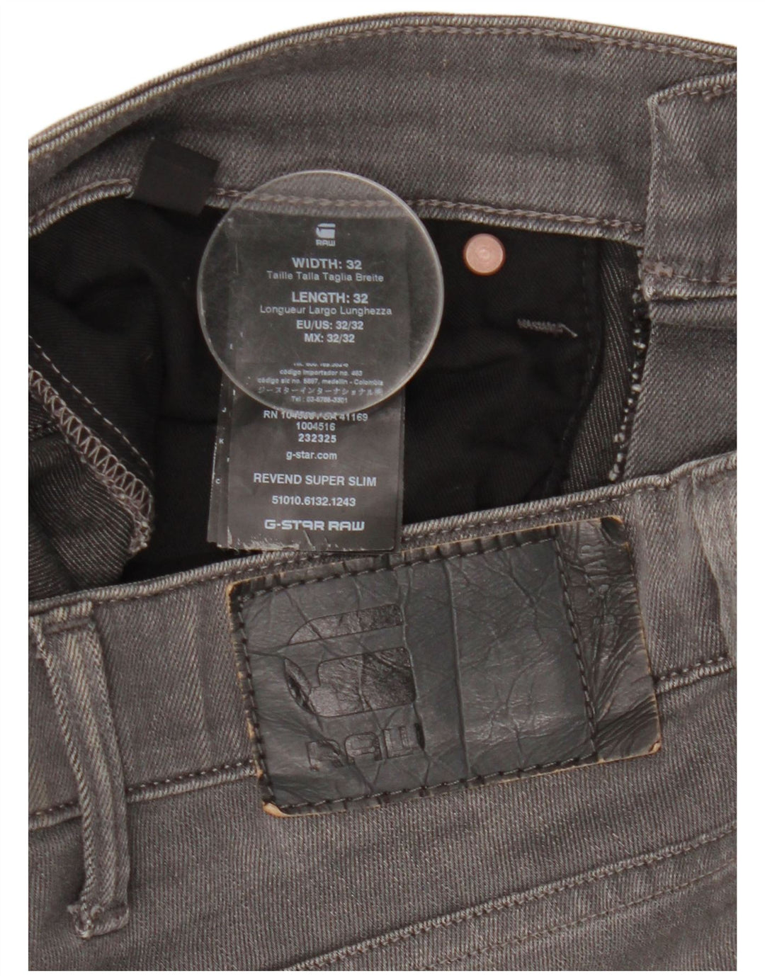 G-Star Jean Slim Revend W32 L27 Homme Gris Coton