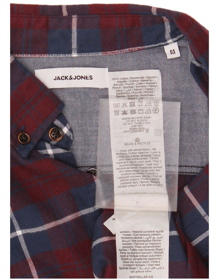 JACK & JONES Chemise Flanelle Homme Coton à Carreaux Bordeaux Moyen