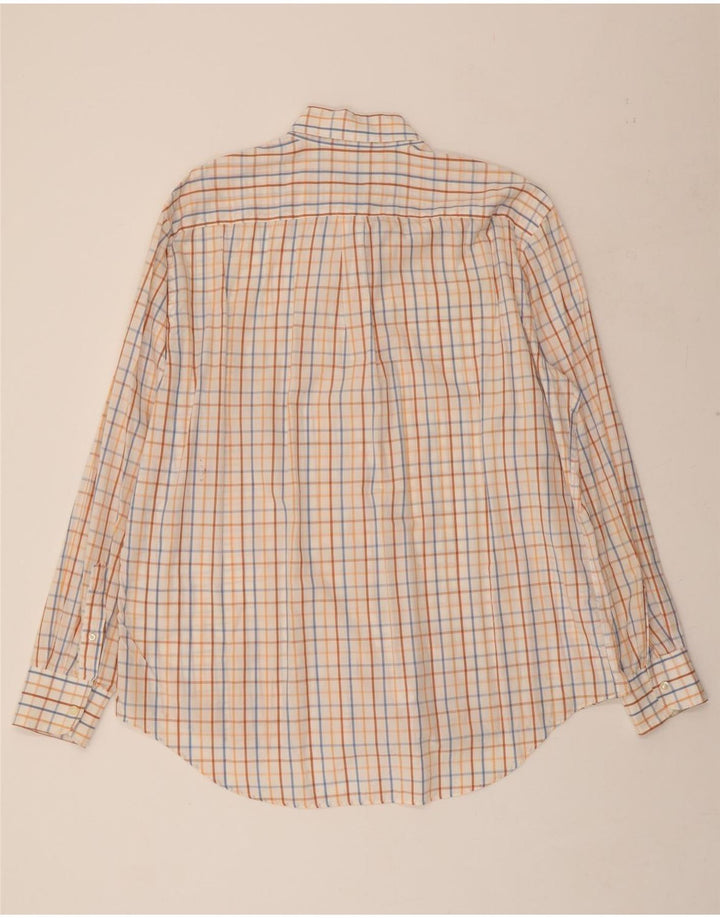 BALLANTYNE Mens Shirt XL Off White Check Cotton