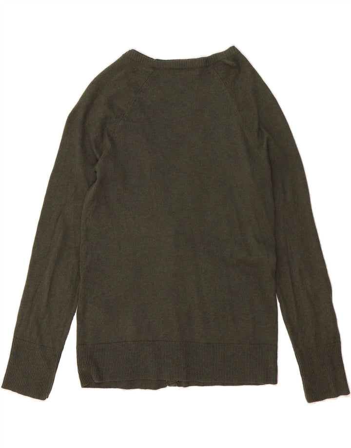 EDDIE BAUER Womens Open Cardigan Sweater UK 12 Medium Green Cotton Vintage Eddie Bauer and Second-Hand Eddie Bauer from Messina Hembry 