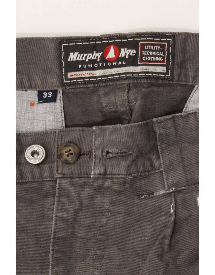 Murphy & Nye Pantalon cargo droit pour homme W33 L28 Gris Coton