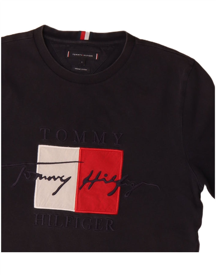 TOMMY HILFIGER T-Shirt Graphique Homme Petit Bleu Marine Coton
