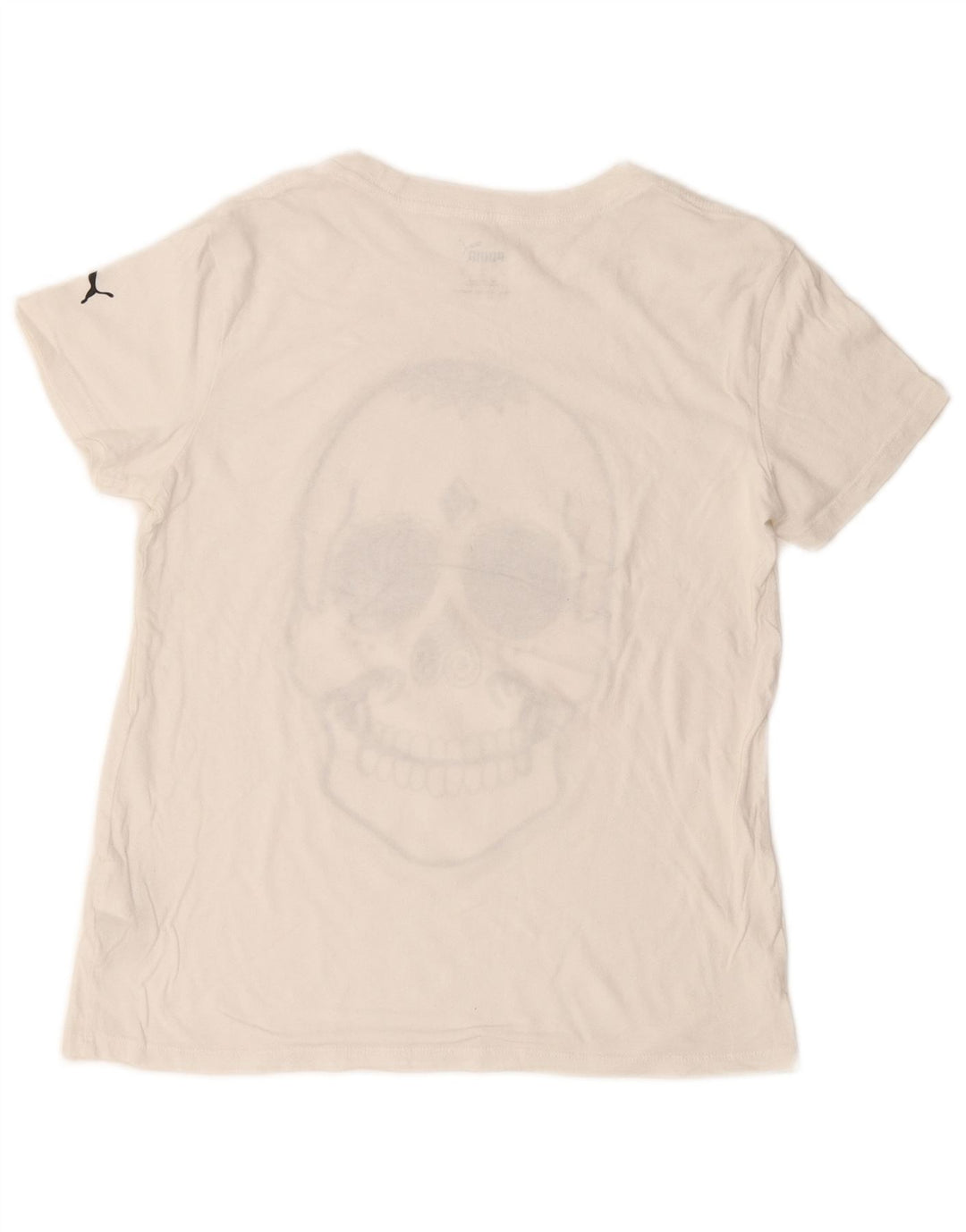PUMA T-Shirt Graphique Homme Petit Blanc Cassé Coton