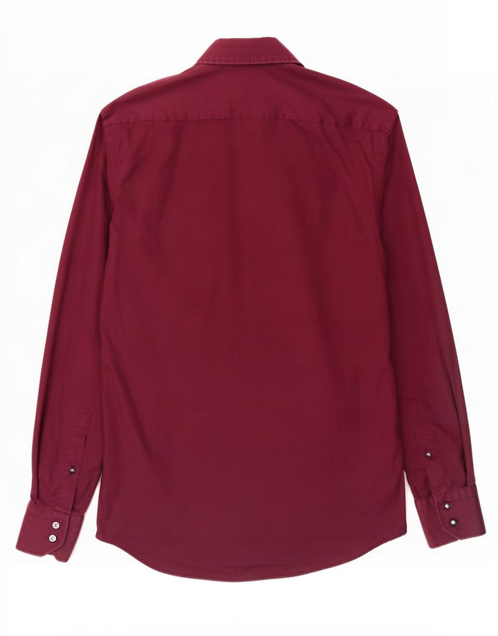 Hugo Boss Chemise coupe régulière pour homme Taille 38 15 Coton bordeaux moyen