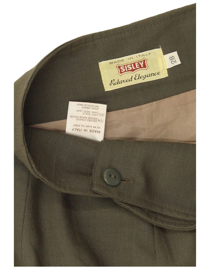 Sisley Jupe Portefeuille W28 Kaki Moyen Viscose Femme