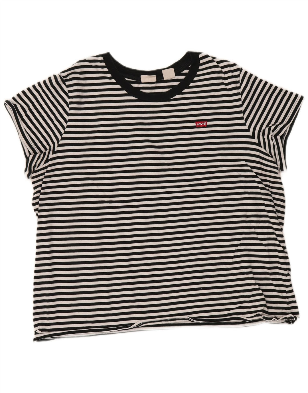 LEVI'S T-Shirt Femme Top UK 18 XL Coton Rayé Noir