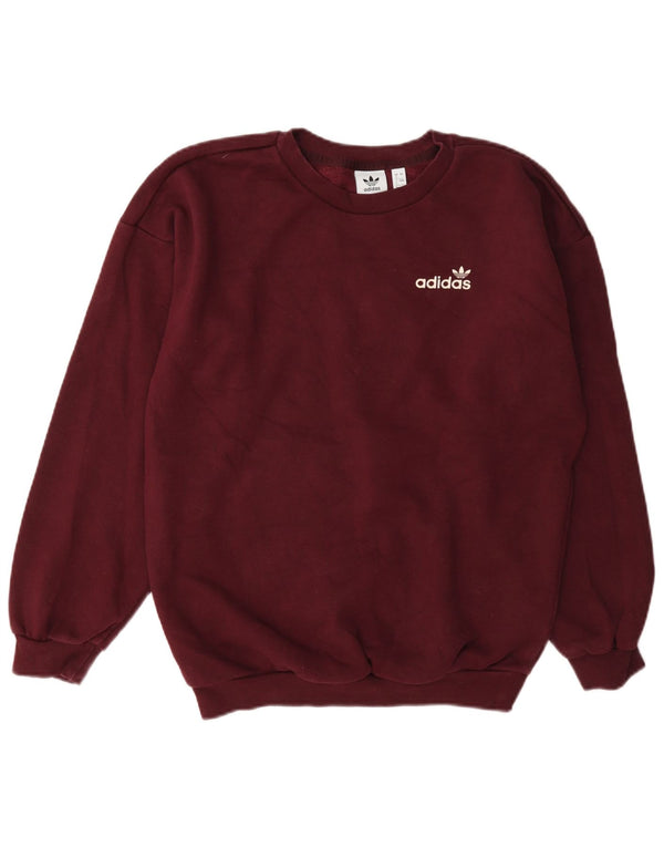 Adidas Sweat-shirt surdimensionné pour femme UK 4 XS en coton bordeaux