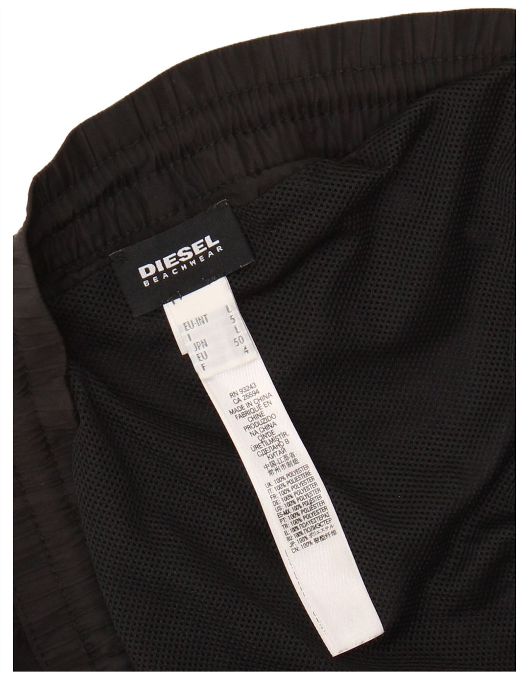 DIESEL Short de Bain Graphique Homme EU 50 Grand Noir Polyester