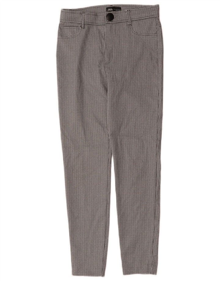Pantalon décontracté slim femme Zara Medium W28 L27 pied-de-poule noir