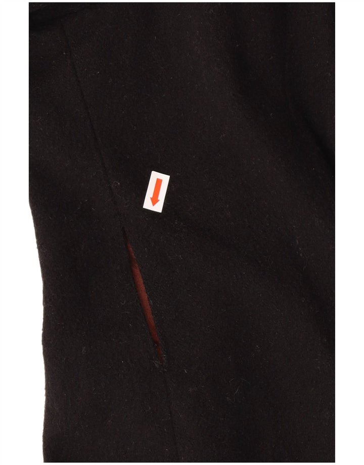 LAURA ASHLEY Manteau pour femme UK 12 Laine noire moyenne