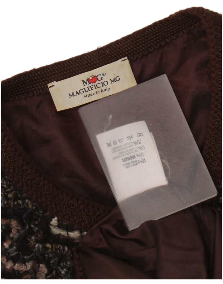 Maglificio Veste blazer à 5 boutons pour femme UK 16 en laine à chevrons marron