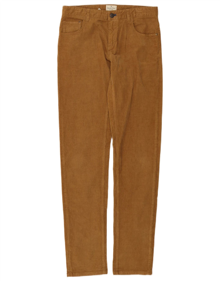 MASSIMO DUTTI Pantalon Slim en Velours Côtelé Garçon 13-14 Ans W28 L32 Coton Marron