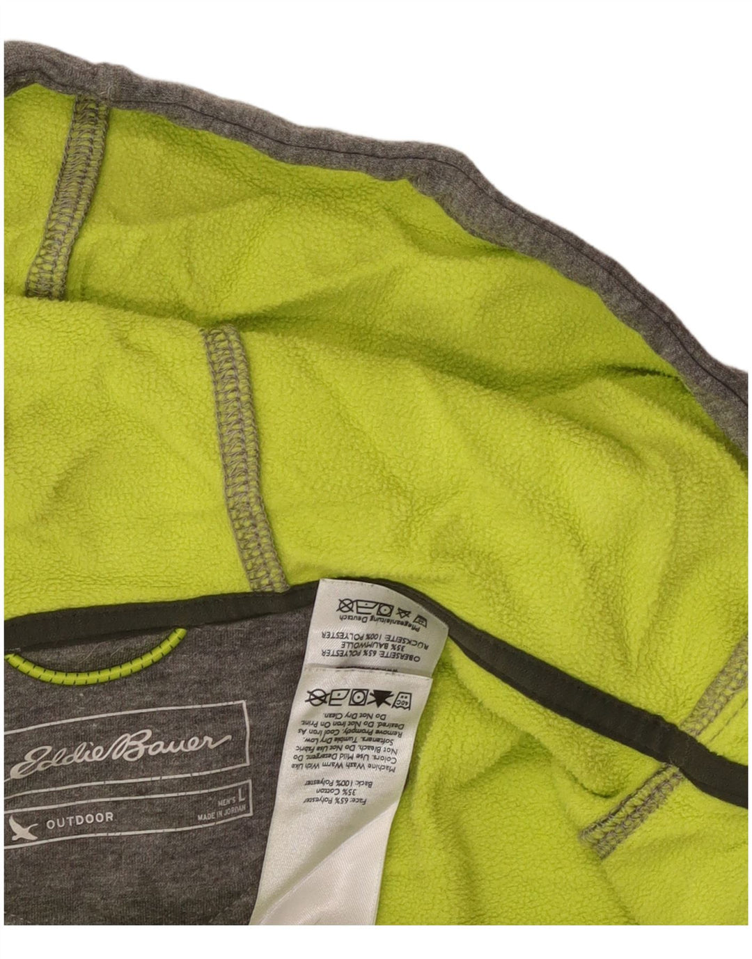EDDIE BAUER Pull à capuche zippé pour homme Large Gris Polyester