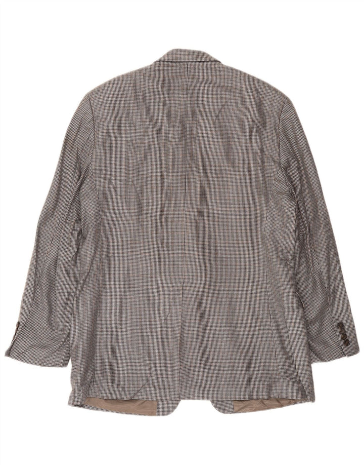 Ralph Lauren Veste blazer à 2 boutons pour homme UK 42 Grande soie pied-de-poule gris