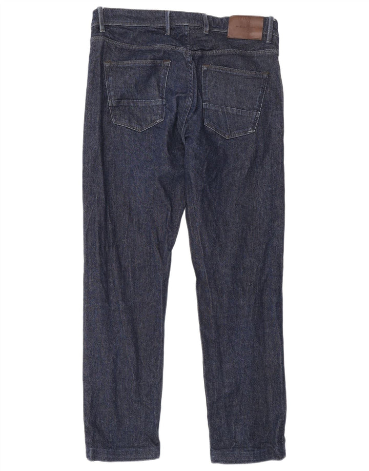 Massimo Dutti Jean Slim Homme EU 40 Moyen W31 L28 Bleu Marine Coton