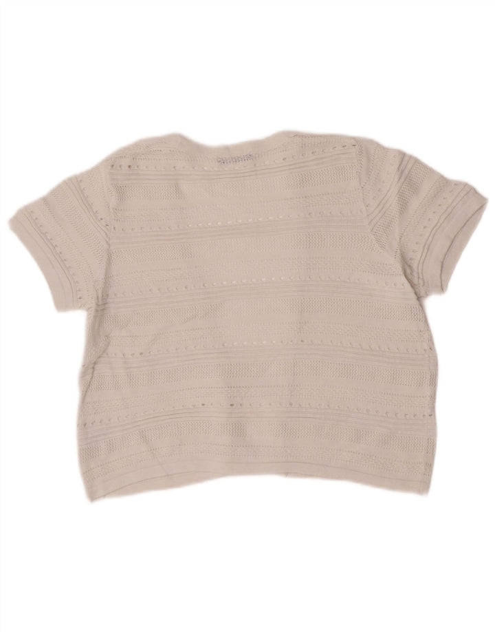 M&Co Cardigan ouvert à manches courtes pour femme UK 12 Blanc moyen