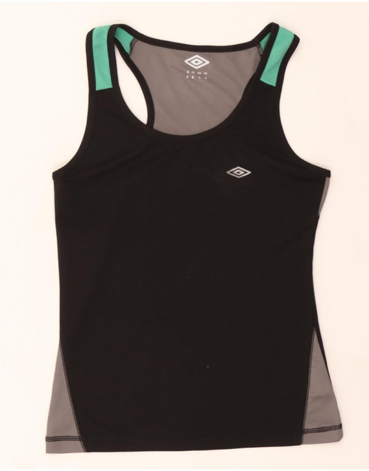 UMBRO Womens Regular Fit Vest Top UK 12 Medium Black Colourblock Polyester Vintage Umbro and Second-Hand Umbro from Messina Hembry 