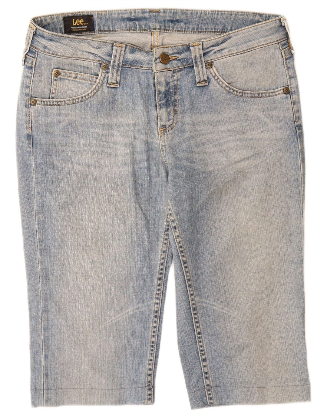 Lee Bermuda Femme Denim W31 Bleu Moyen Coton