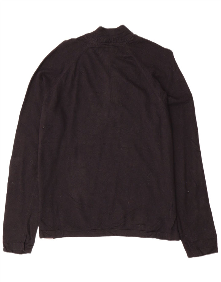 Eddie Bauer Pull à col zippé pour homme Grande rayonne noire