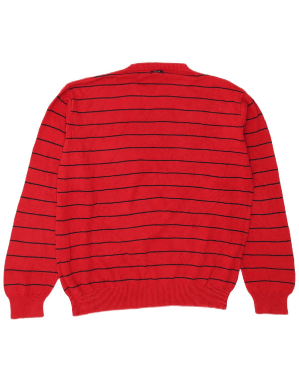 Nautica Pull col rond pour homme XL en coton rayé rouge