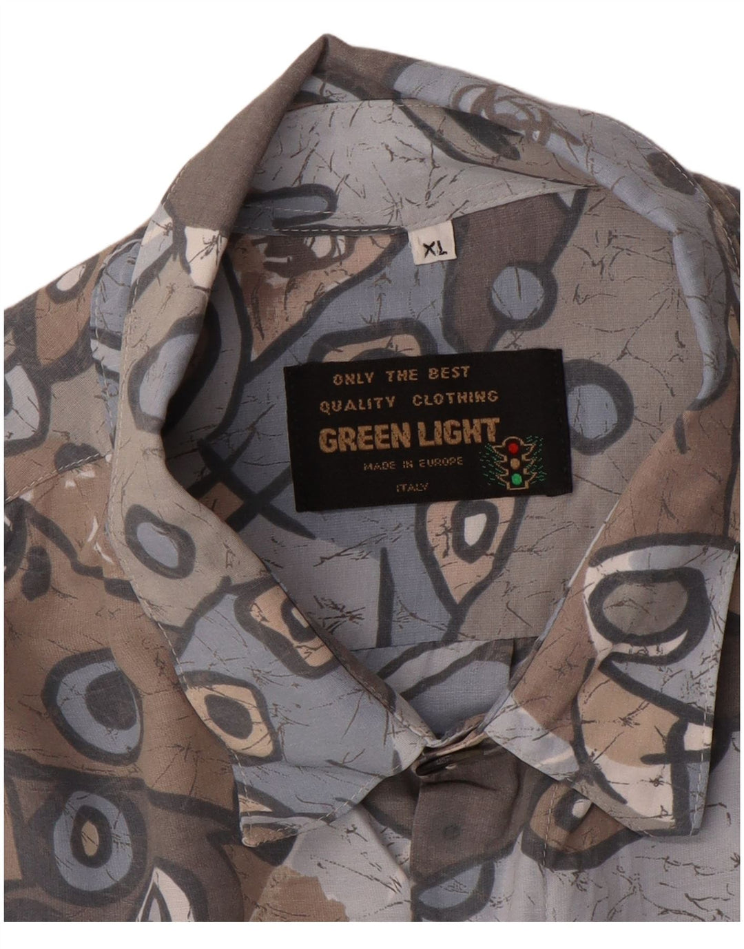 Chemise Homme Vintage XL Gris Géométrique