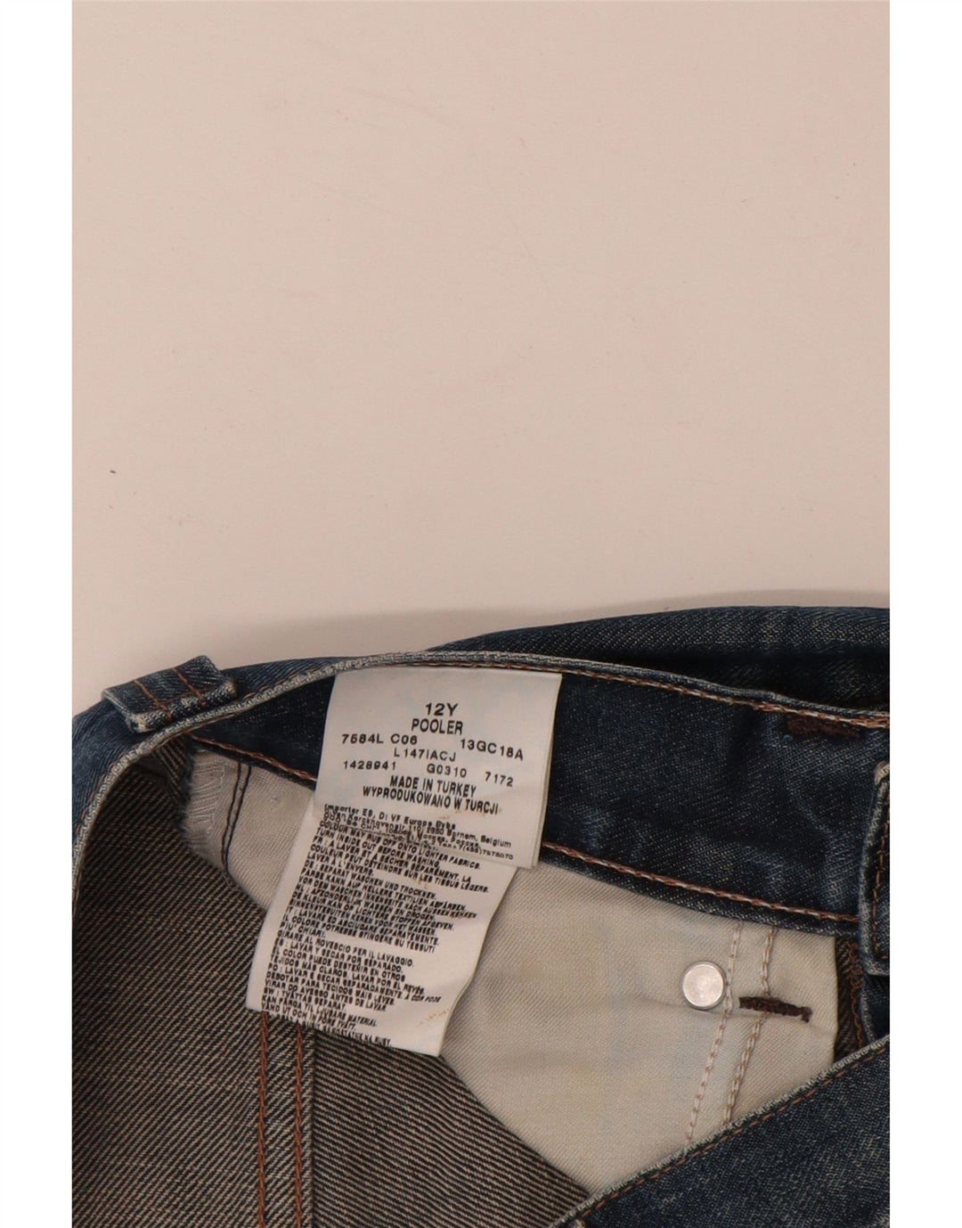 LEE Jean Slim effet vieilli pour garçon 11-12 ans W26 L30 Bleu Coton