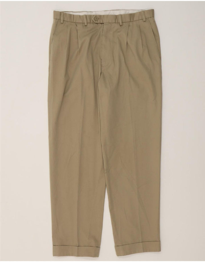 MARKS & SPENCER Pantalon de costume pour homme W36 L31 Beige Coton